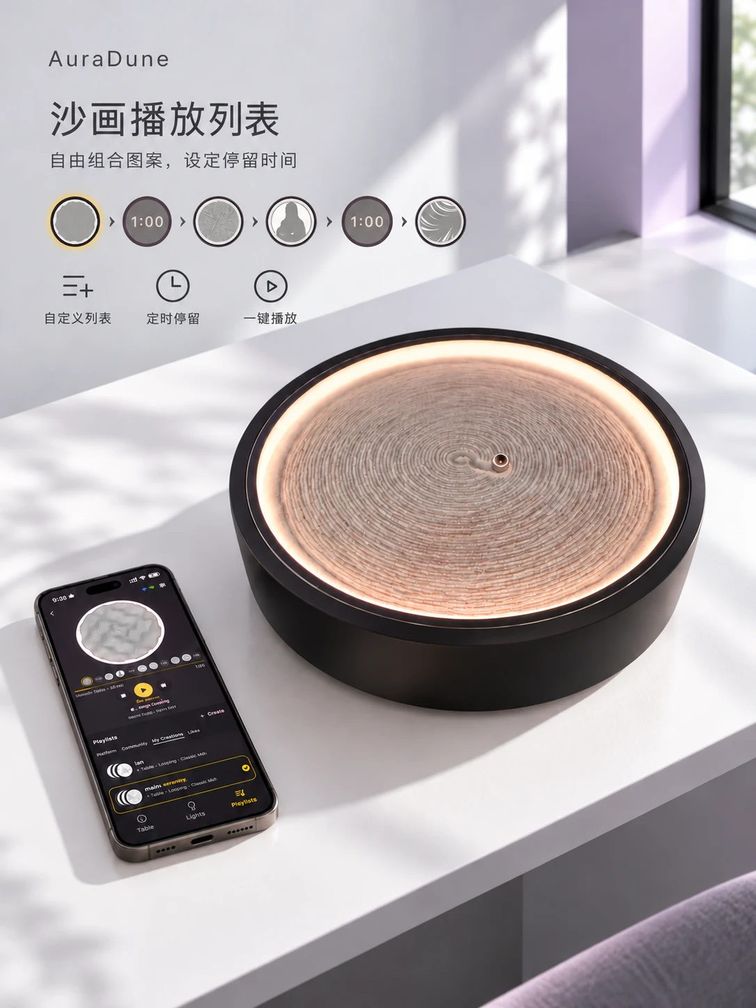 AuraDune pattern playlists